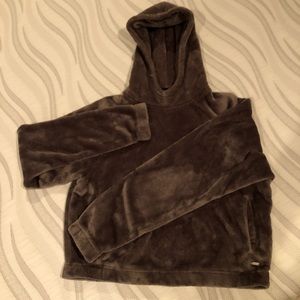 Hollister brown faux fur hoodie